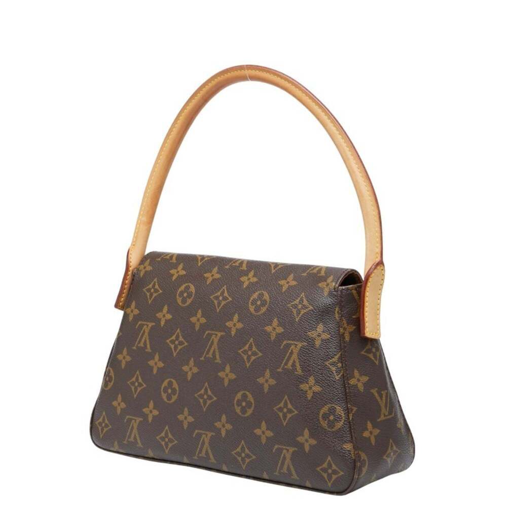 LOUIS VUITTON Authentic Brown Monogram Leather Mini Looping Shoulder Bag - Picture 2 of 12